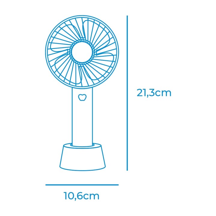 EDM Wiederaufladbarer Handventilator mit Schutzgitter 4,5 W