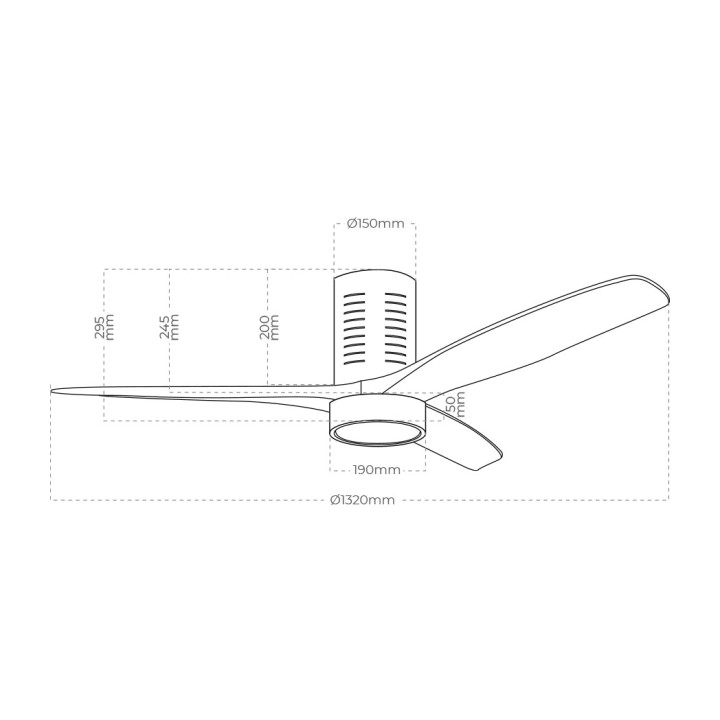 EDM Ventilateur de plafond avec éclairage LED et