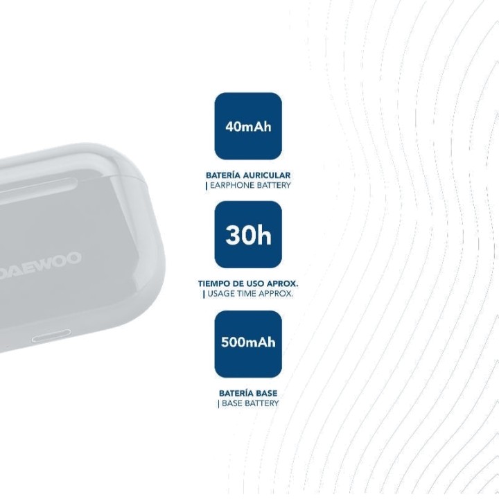 DAEWOO Auriculares inalámbricos intraurales con estuche de carga TWS DW2001-BLUETOOTH 5.3 328419