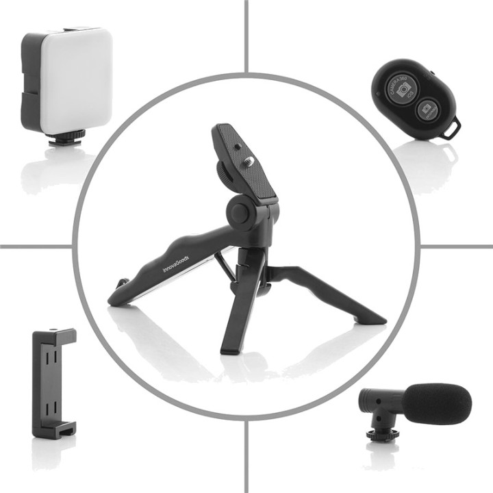 INNOVAGOODS Kit de vlogging Plodni con luz, micrófono y mando 327796
