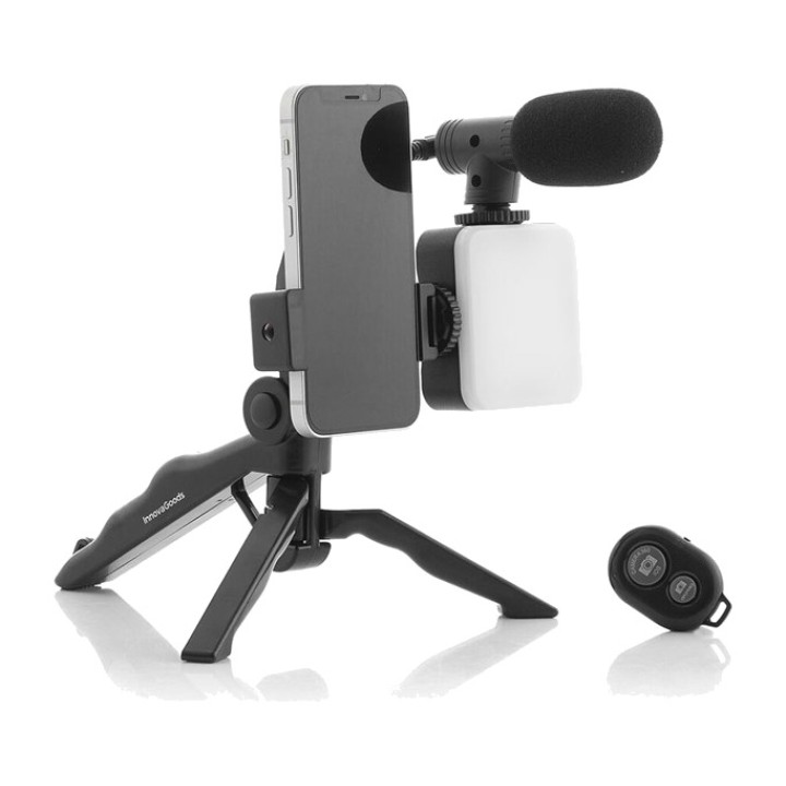 INNOVAGOODS Kit de vlogging Plodni amb llum, micròfon i