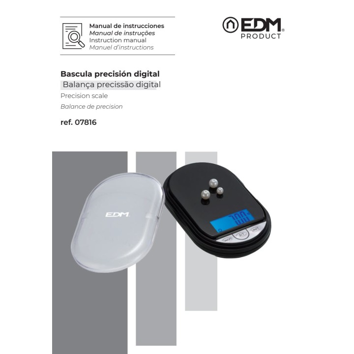 EDM Digitale Präzisionswaage mit hintergrundbeleuchtetem
