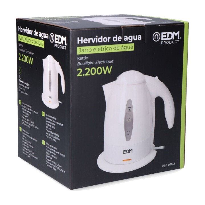 EDM Bullidor d’aigua elèctric sense fil 1 L 2200 W 07655