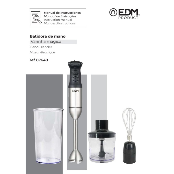 EDM Liquidificador manual com acessórios 1200 W 07648