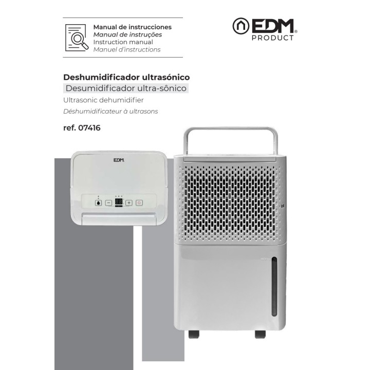 EDM Elektrischer Luftentfeuchter mit Tank 250 W 12 L/DÍA 2,1