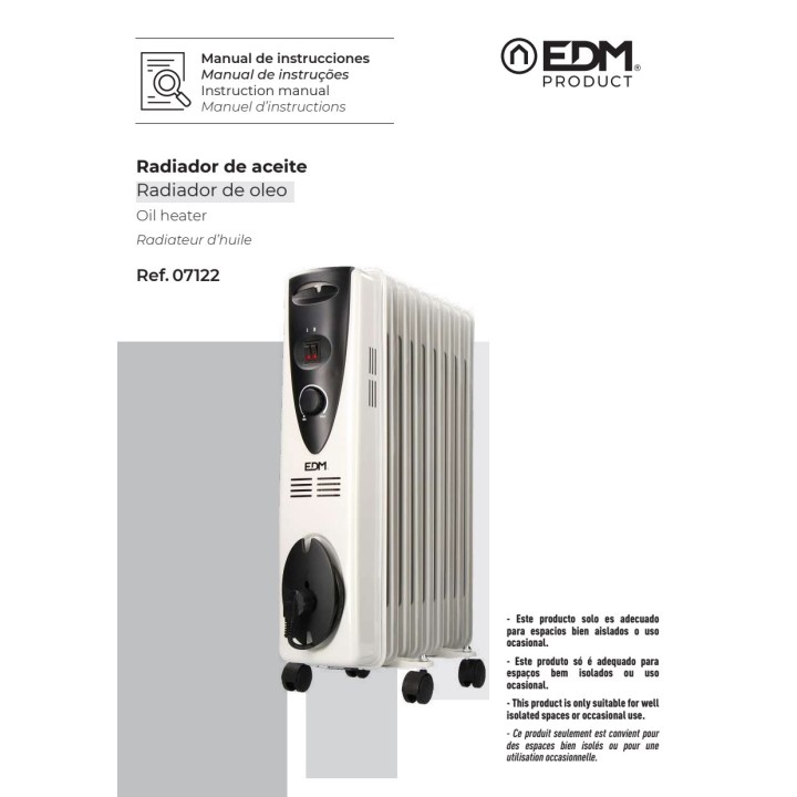 EDM 9 tagos olajradiátor 2000 W 45,5X16,5X73CM 07122
