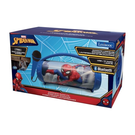 altavoz karaoke bluetooth con micrófono marvel spider-man