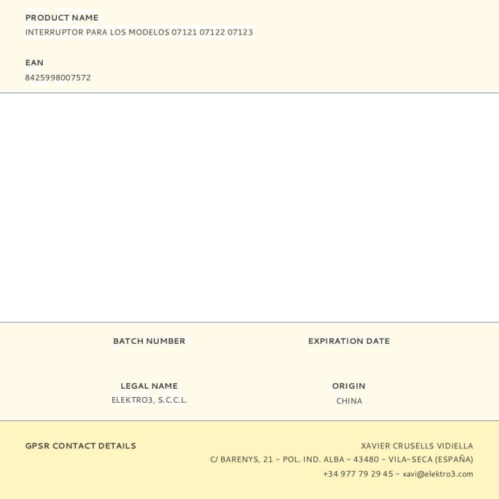 EDM Vervangende schakelaar voor olieradiator
