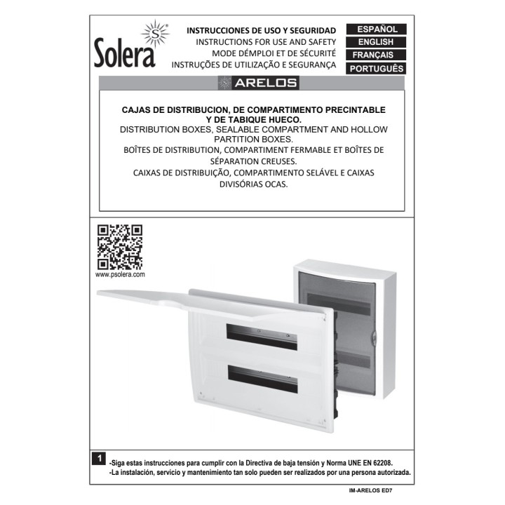SOLERA Surface-mounted distribution box with cover for ICP