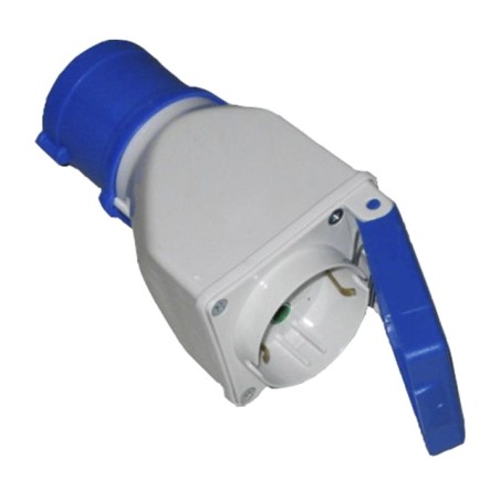 adaptador de clavija industrial a base schuko con tapa cetac 2p+t 16 a 250 v ip44 904012