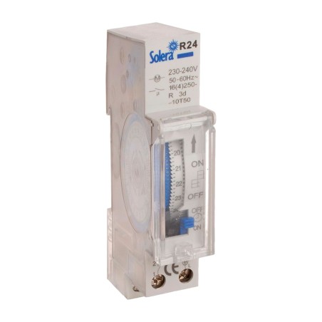 interrupteur horaire analogique journalier pour rail din r24 16 a 230 v