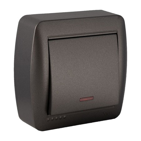 conmutador luminoso de superficie mural-10 ax 250 v 74x72x28 mm