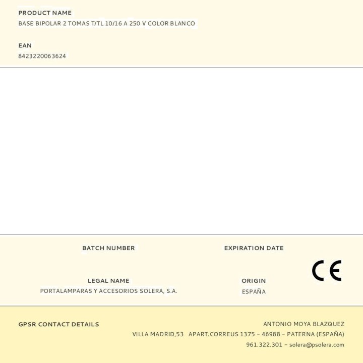 SOLERA Base múltiple bipolar schuko sin cable 16 A 250 V (3UD) 41210VAR