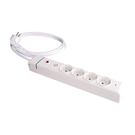 bloc multiprise avec interrupteur et protection contre les surtensions et les surcharges ion 3g1,5 mm2 1,5 m 3680 w