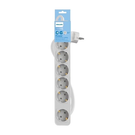 regleta eléctrica blanca de 6 tomas 1,5 m