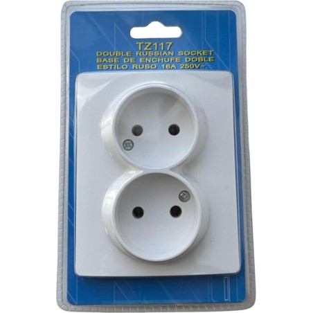 base de enchufe doble sin toma de tierra 16 a 250 v