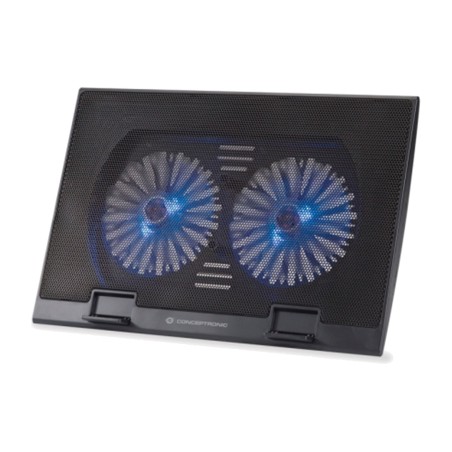 base de refrigeración para portátil hasta 17 pulgadas con 3 alturas thana02b 2x125mm