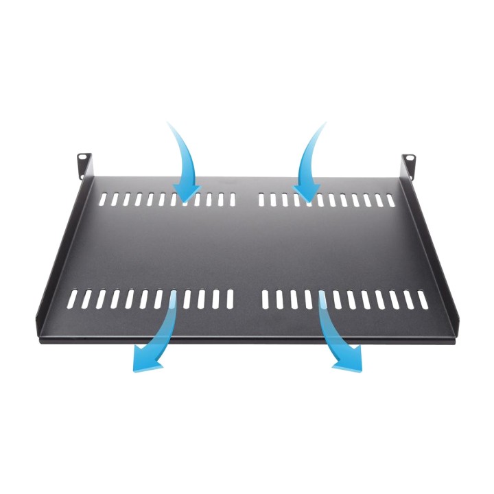 STARTECH.COM Fast ventilerad konsolhylla för rackskåp 1U 19"