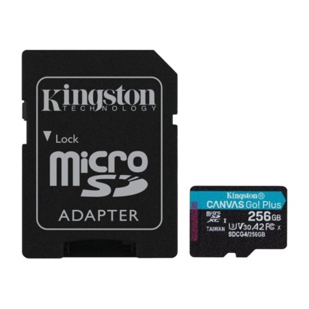 tarjeta de memoria microsdxc con adaptador sd canvas go plus gen4 256gb a2 u3 v30