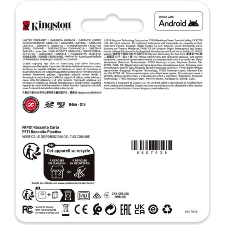 KINGSTON Cartão de memória microSDXC com adaptador SD CANVAS
