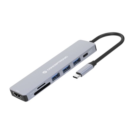 hub tipo c con hdmi, tres puertos usb-a y lector de tarjetas sd donn19g 4k 5gbps pd-100w