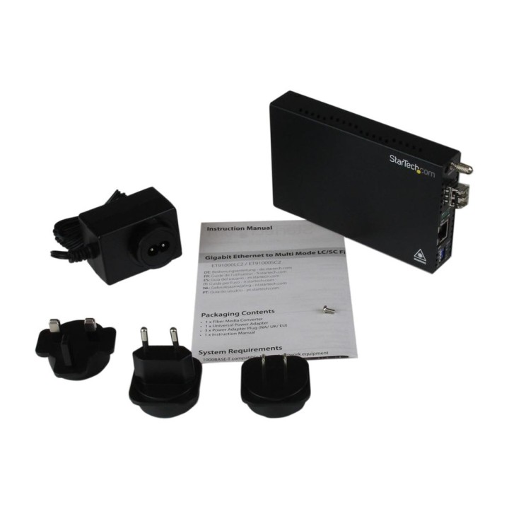 STARTECH.COM Conversor de medios Gigabit Ethernet a fibra óptica multimodo ET91000LC2 LC 850NM 550M DSP0000043616