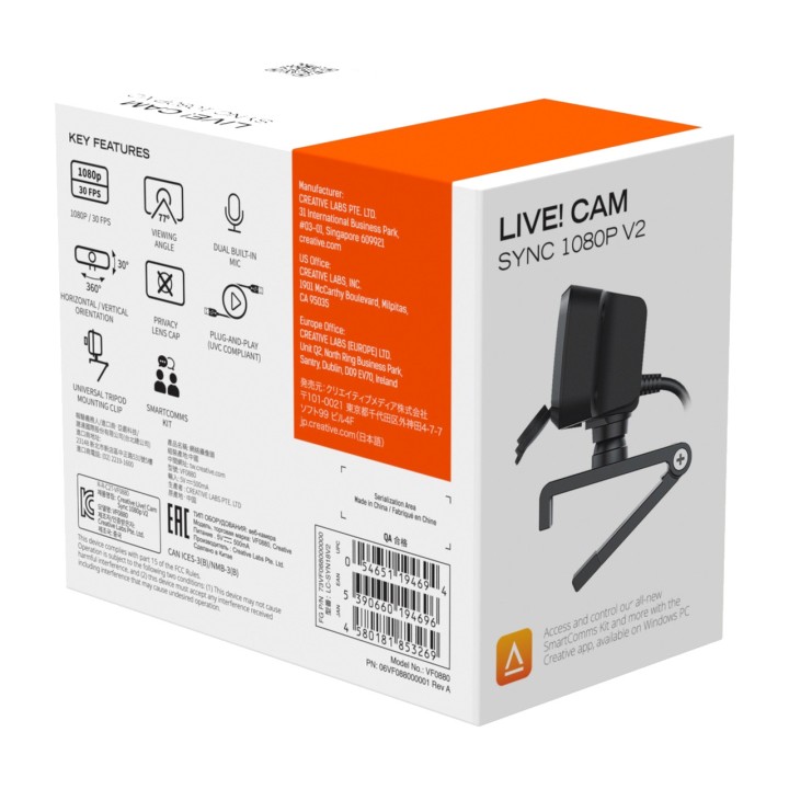 CREATIVE Webcam Full HD con microfono LIVE CAM SYNC 1080P V2