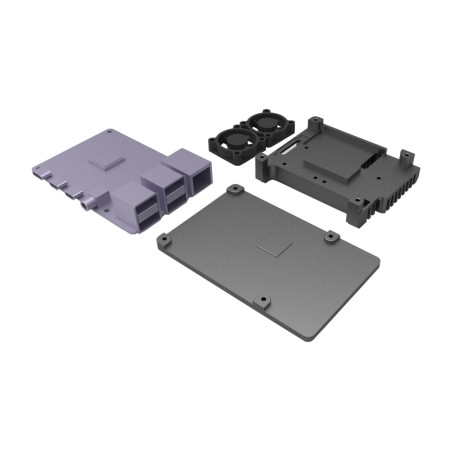aluminiumgehäuse mit lüfter raspberry-pi 4 rb-alucasep4+07fan