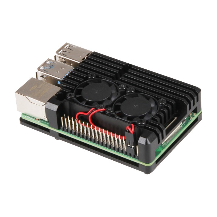 JOY-IT Hliníkový kryt s ventilátorom RASPBERRY-PI 4