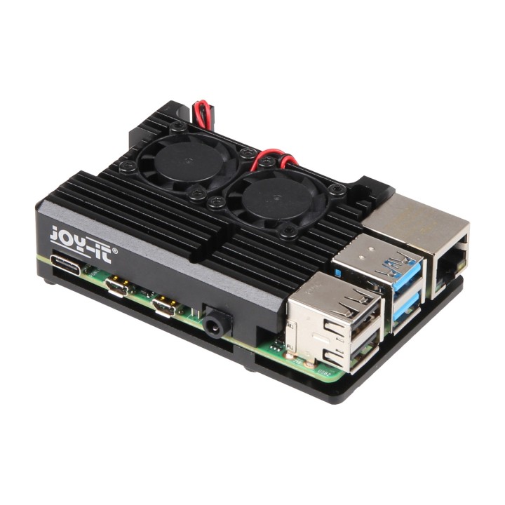 JOY-IT Alumiinikotelo tuulettimella RASPBERRY-PI 4