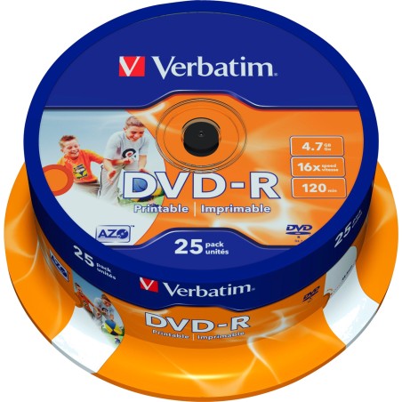 discos grabables imprimibles dvd-r-4,7gb 16x spindle 25 uds 43538