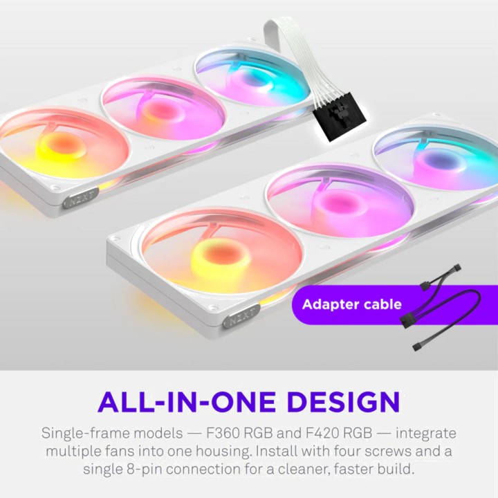 NZXT Kit de ventoinhas para caixa de PC com iluminação