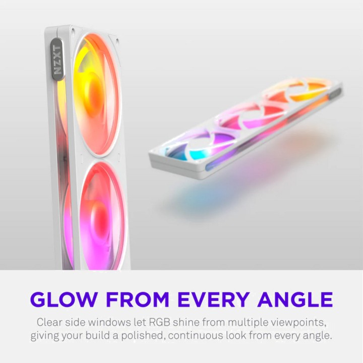 NZXT Kit de ventiladores de caja de PC con iluminación F360-RGB REVERSE 3X120MM 100206921VAR