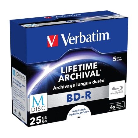 discos blu-ray vírgenes imprimibles m-disc-bd-r 25gb 4x 5 uds 43823
