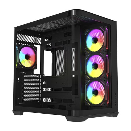 pc-chassi semitower med härdat glas tano e-atx