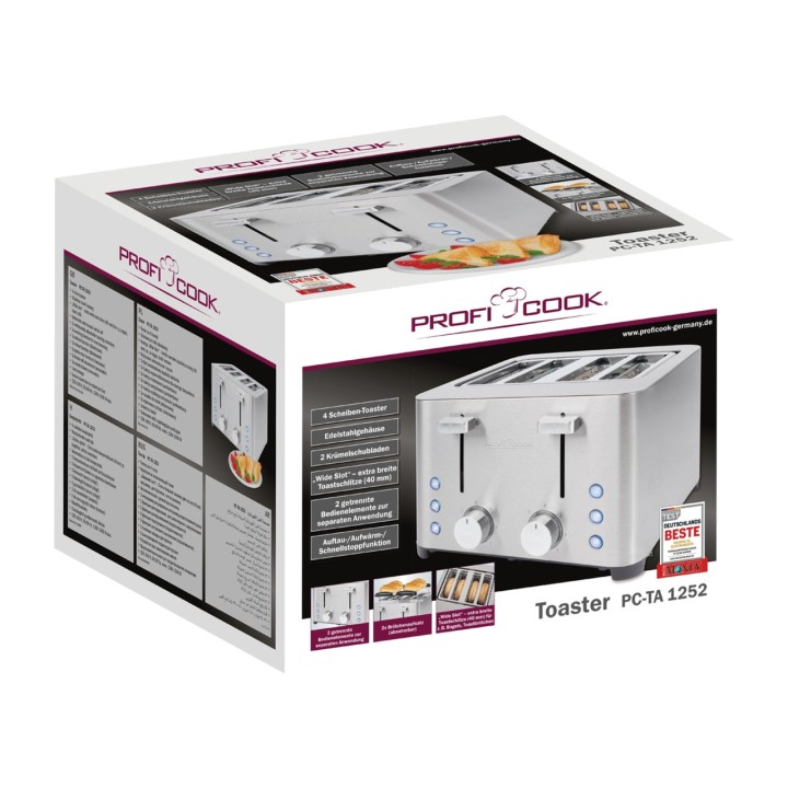 PROFICOOK Broodrooster voor 4 sneetjes PC-TA 1252 1500W