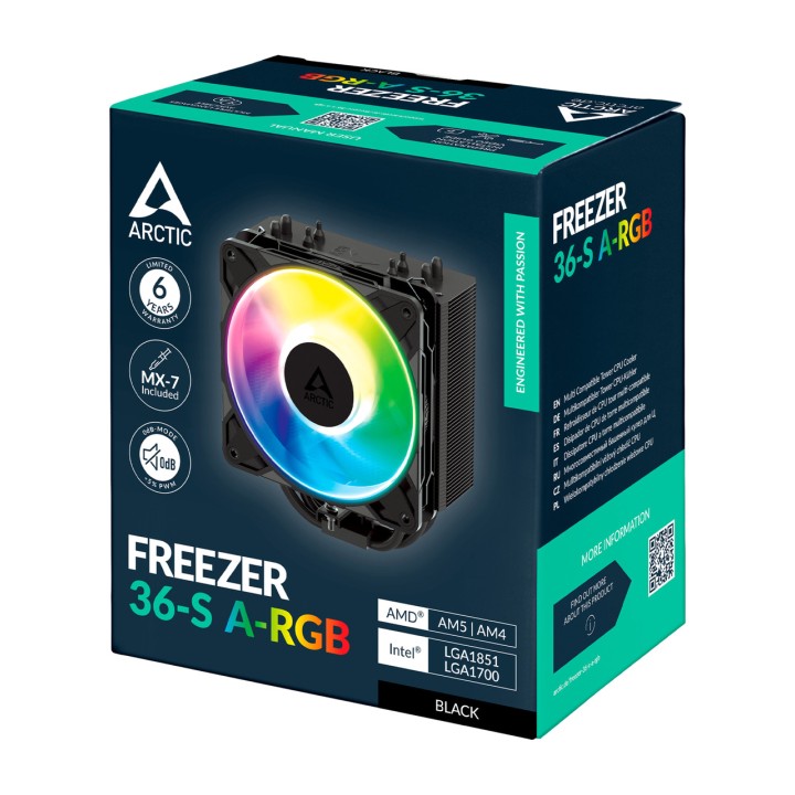 ARCTIC Disipador de CPU por aire FREEZER-36-S A-RGB 100199124VAR