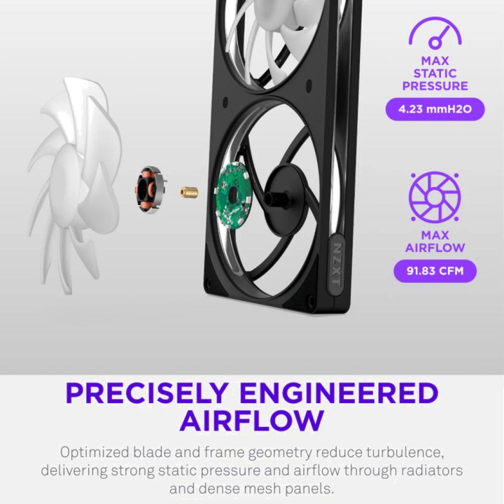 NZXT Ventilador de caja de PC con iluminación F140-RGB 140MM RF-R214S 100206890VAR