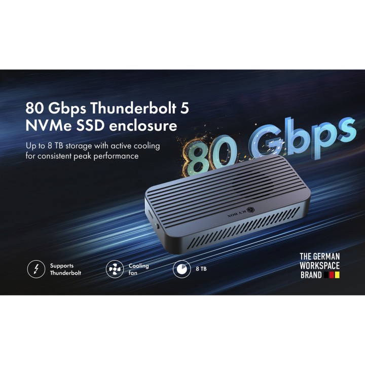 ICY BOX Caja externa para SSD M.2 NVMe DIAMOND-CASE 1980 IB-1980M-80G USB4 80GBPS 100200320