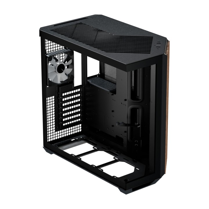 APNX Skriňa PC semitower s temperovaným sklom a drevným