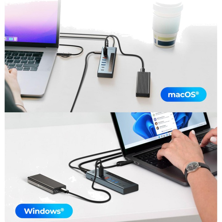 ICY BOX USB-C-multipoorthub met PD-opladen IB-HUB1743-CPD