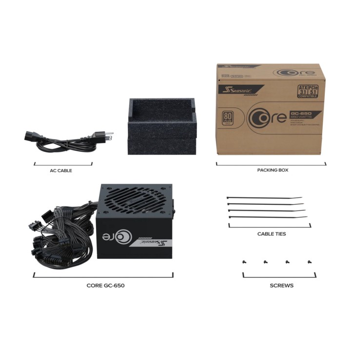 SEASONIC Zasilacz do komputera PC CORE GC-650 650W-ATX 3.1