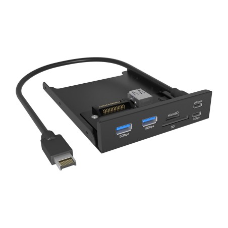 panel frontal con puertos usb y lector de tarjetas ib-hub1419-i3 3,5" 20gbps