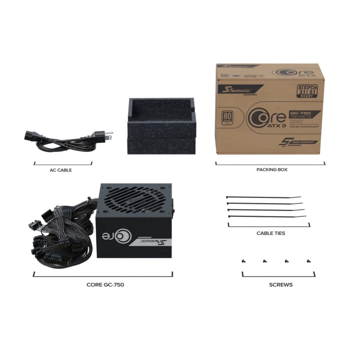 SEASONIC Font d’alimentació per a PC CORE GC-750 750W-ATX