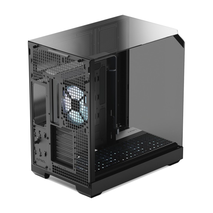 APNX Carcasă PC semitower cu sticlă călită V2-ATX