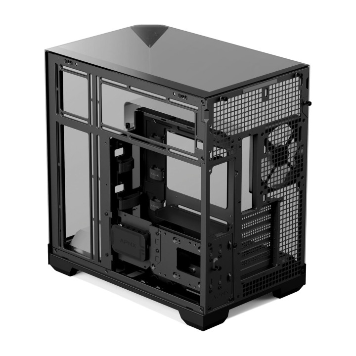 APNX Carcasă PC semitower cu sticlă călită V2-ATX