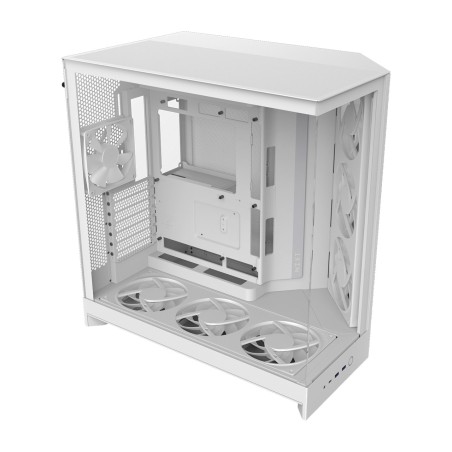 mid-tower pc case with tempered glass h9 flow rgb+ cm-h92fw-p1