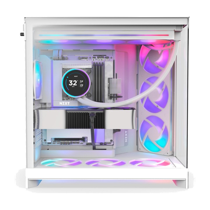 NZXT Semitower PC-kabinet med hærdet glas H9 FLOW RGB+