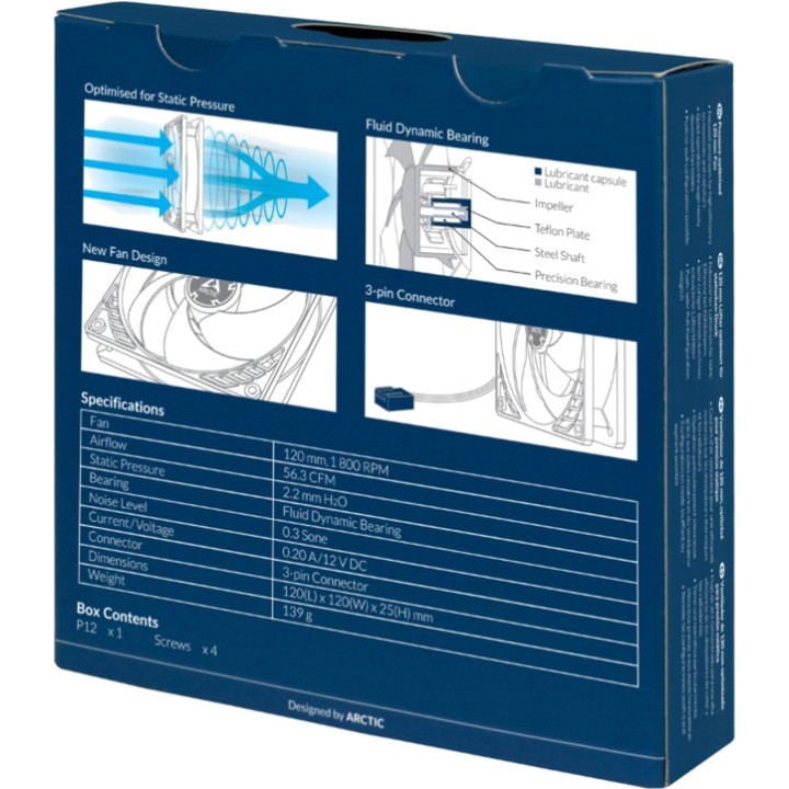 ARCTIC Chassifläkt för PC P12 120MM 1728684