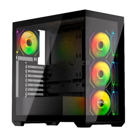 caja de pc semitorre con cristal templado exo-atx